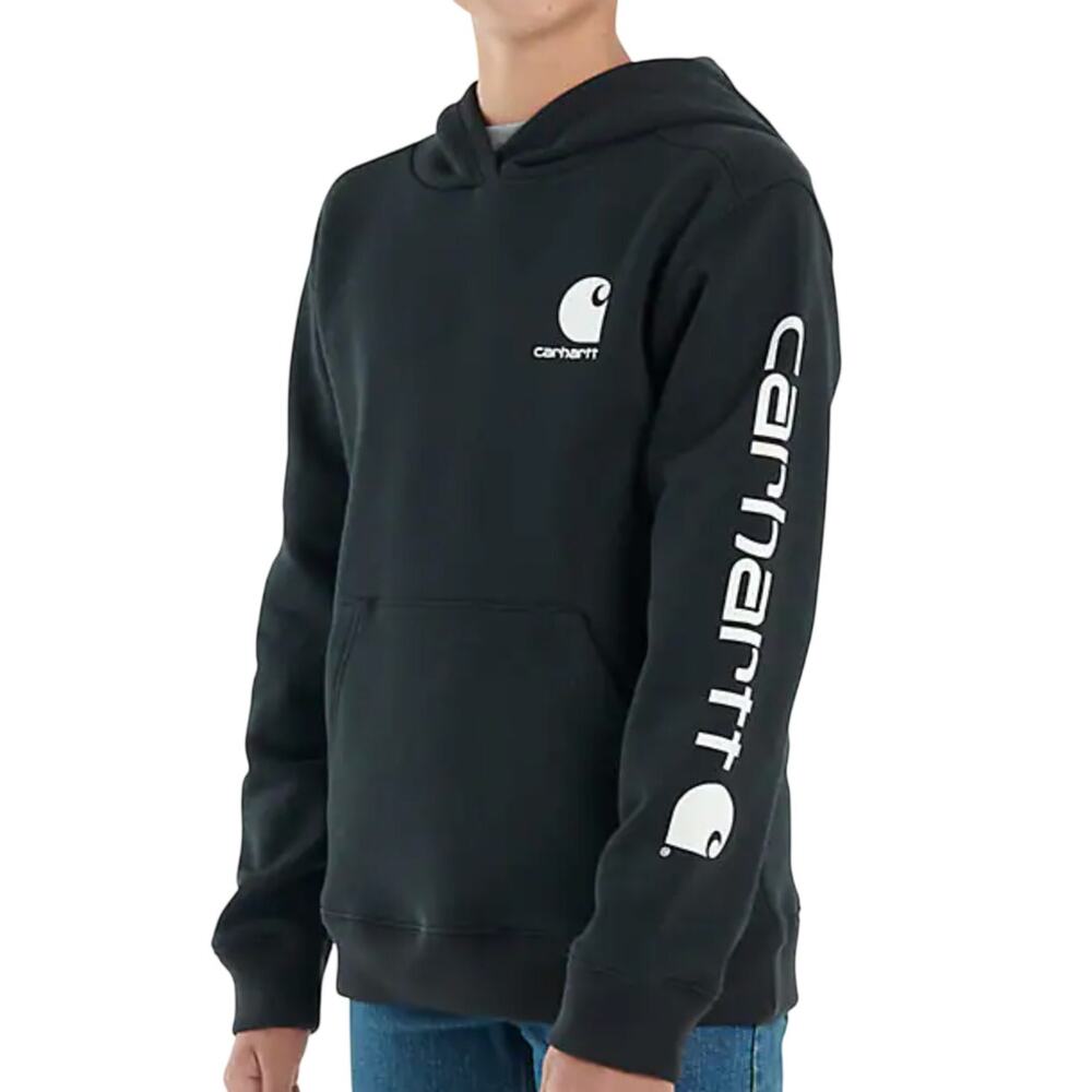 Carhartt Youth Size 5 Kids Logo Graphic Long Sleeve Pouch Pocket Cotton Hoodie